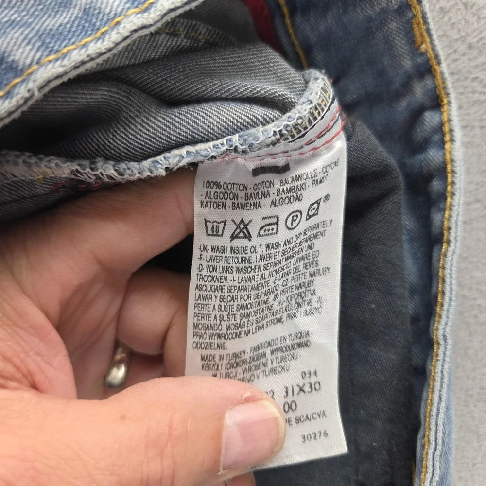 Vintage Levis Engineered Jeans Mens 31x30 Blue Twisted Light Wash Button Fly